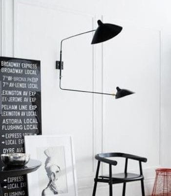 Big Wall Lamp with 2 Rotating Straight Arms